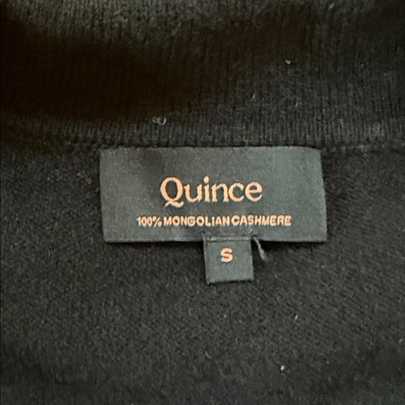 Quince Mongolian Cashmere Polo Sweater in black, size small - Picture 6 of 10